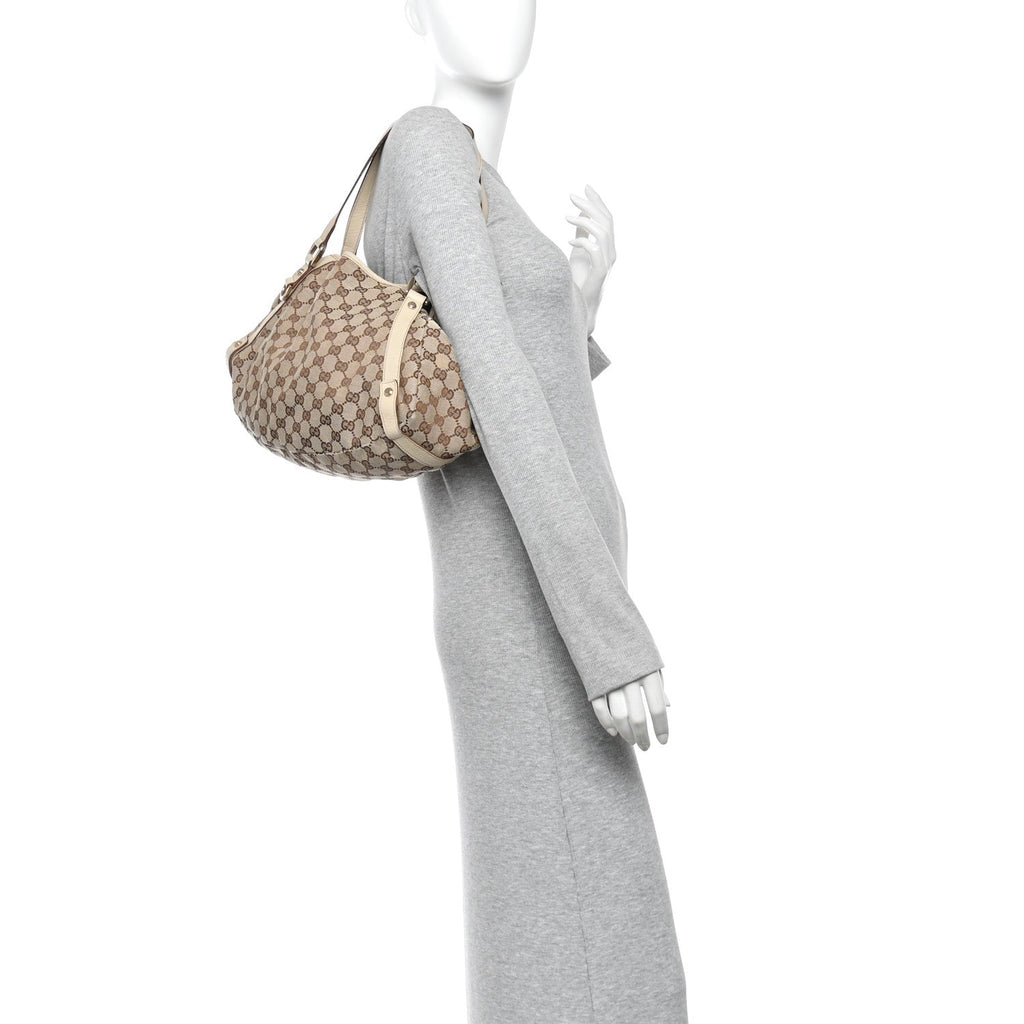 Monogram Medium Abbey Shoulder Bag Off White