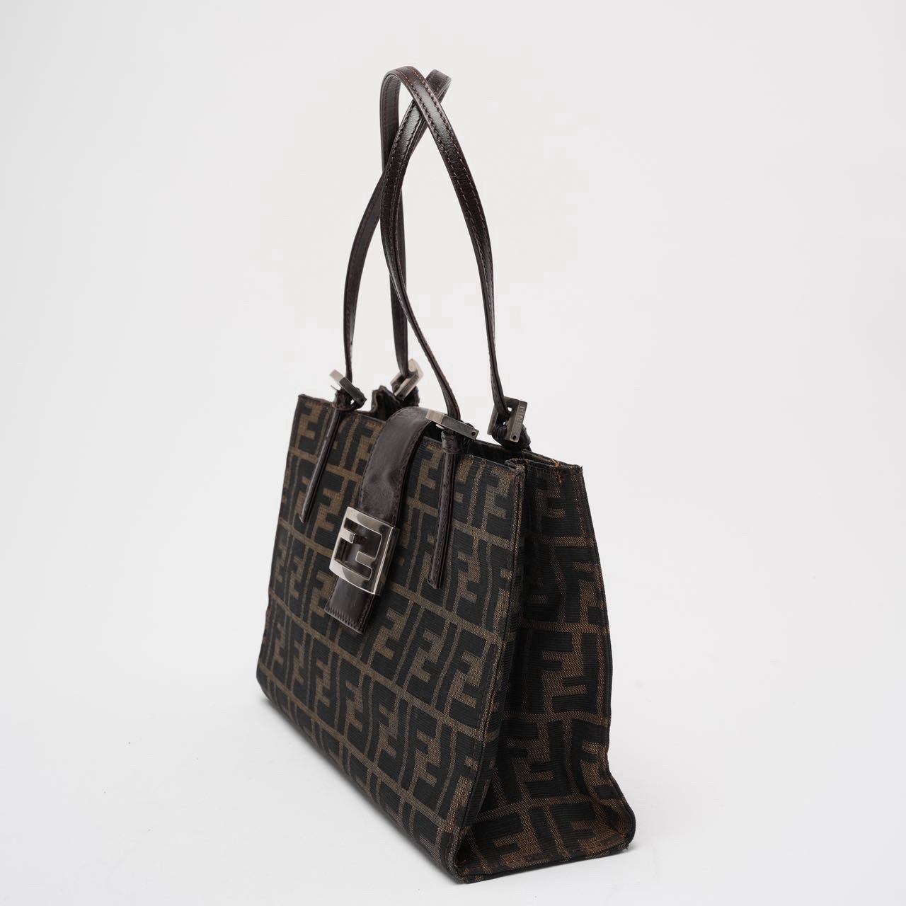 Fendi Vintage Zucca Double Top Handle Bag