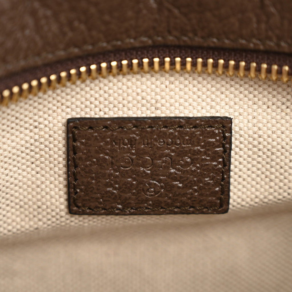 Monogram Jumbo GG Textured Dollar Calfskin Web Mini Crossbody Bag Camel Ebony New Acero