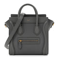 Drummed Calfskin Nano Luggage Kohl