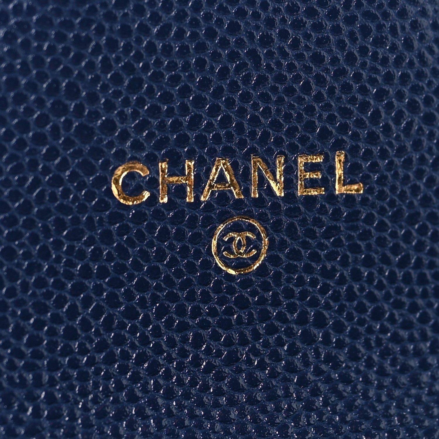 Caviar Quilted Flap Card Holder Wallet Navy Blue