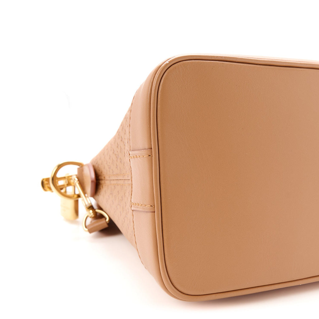 Calfskin Minigram Alma MM Soft Hazelnut