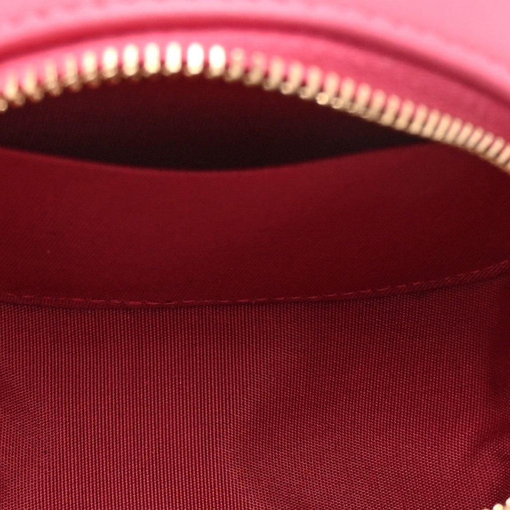 Lambskin Quilted Studded Round Clutch With Chain Dark Pink