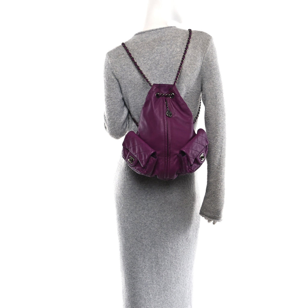 Calfskin Large Backpack Is Back Plum