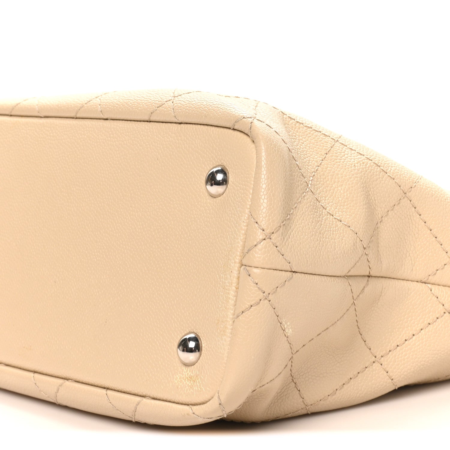 Grained Calfskin Medium Fever Shopping Tote Beige