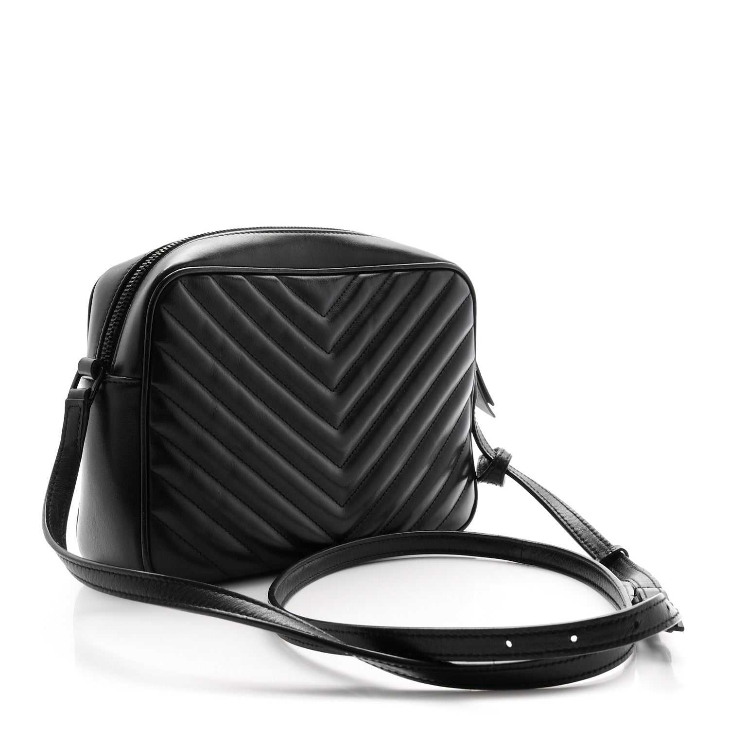 Calfskin Matelasse Monogram Monochrome Lou Camera Bag Black