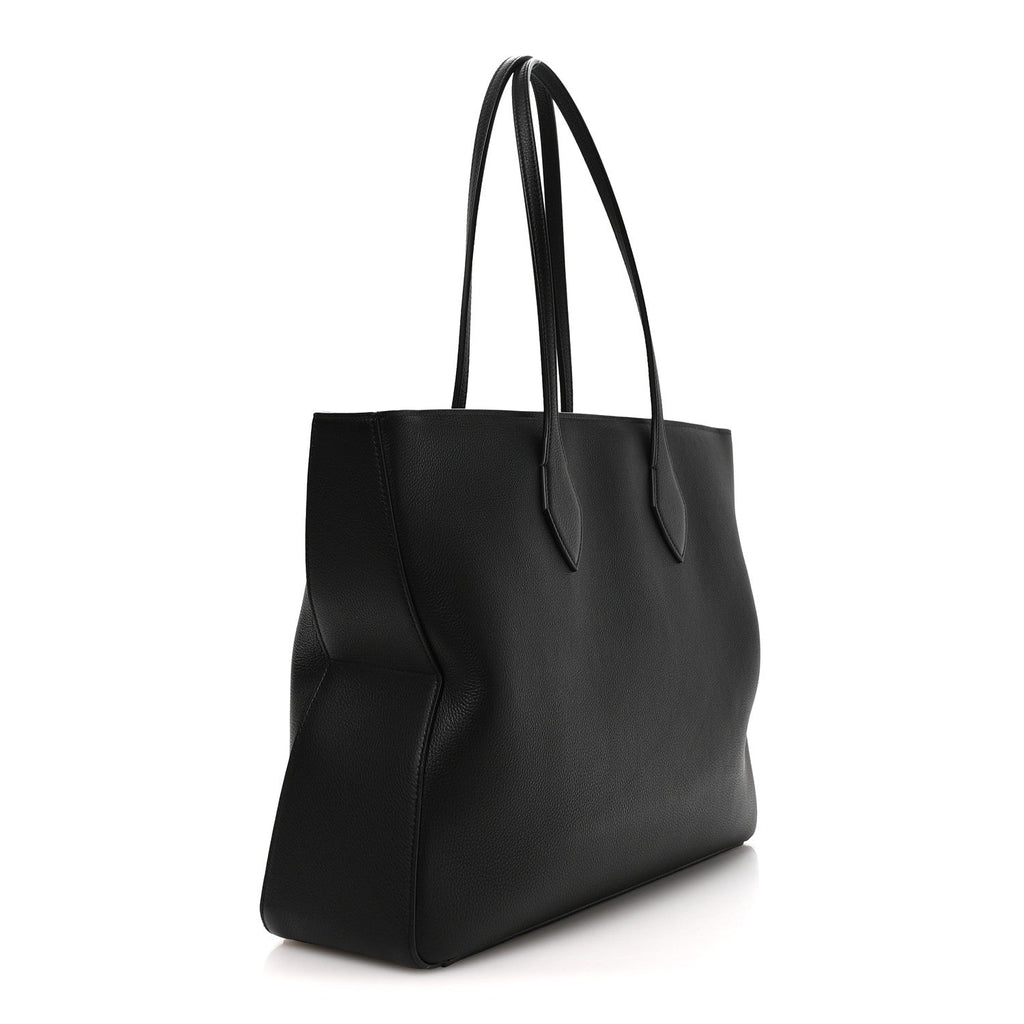 Grained Calfskin Large Star Tote Black