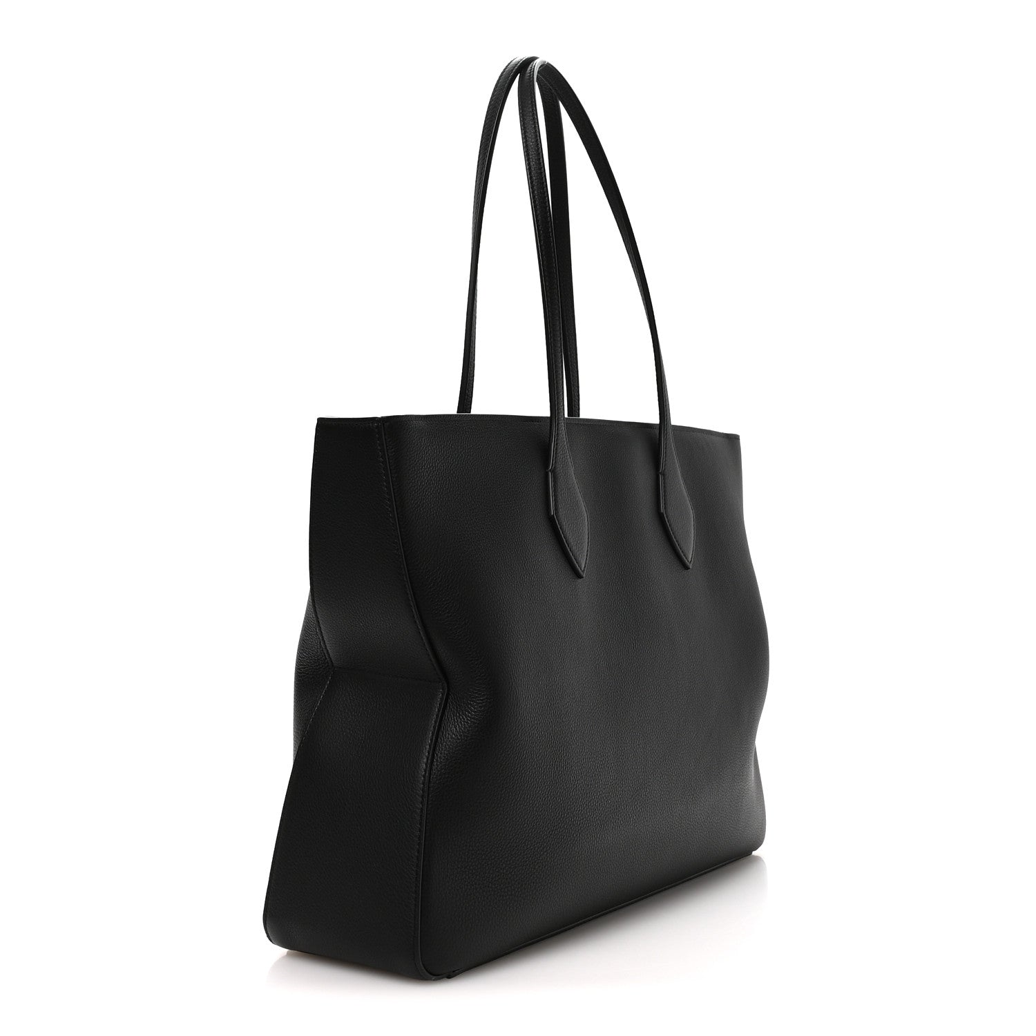 Grained Calfskin Large Star Tote Black