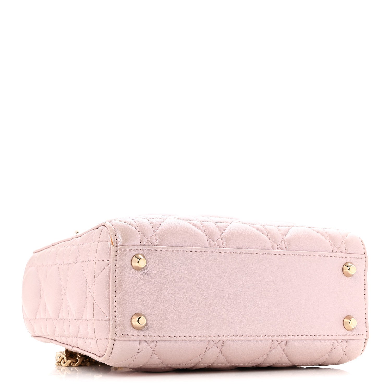 Metallic Lambskin Cannage Mini Lady Dior Lotus