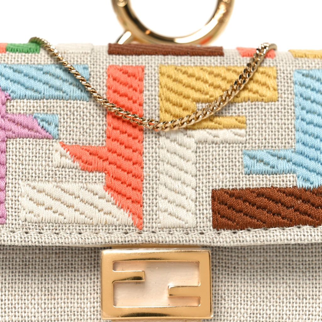 Kuban Canvas FF Embroidered Nano Baguette Charm Grezzo Multicolor
