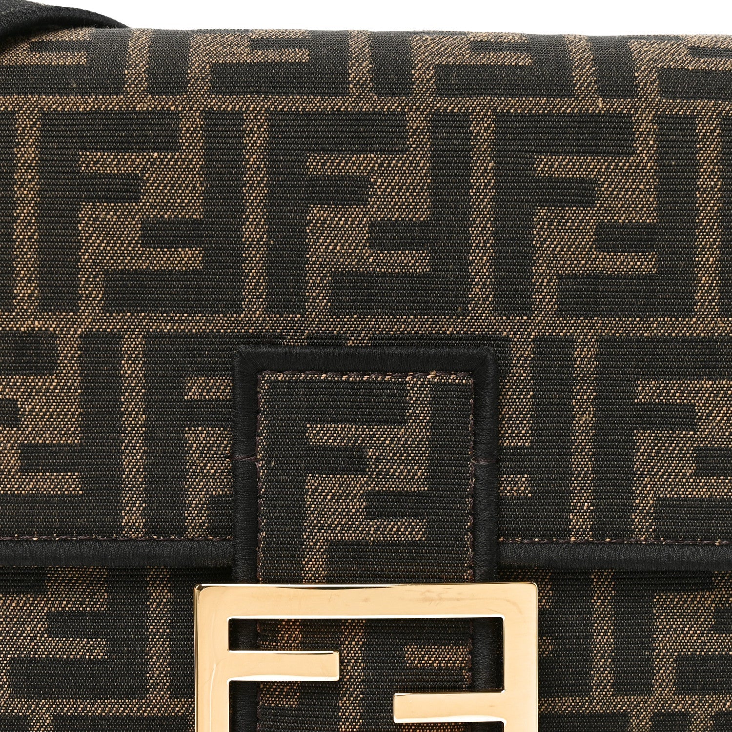Fabric Jacquard FF 1974 Medium Baguette Tobacco Moro Black