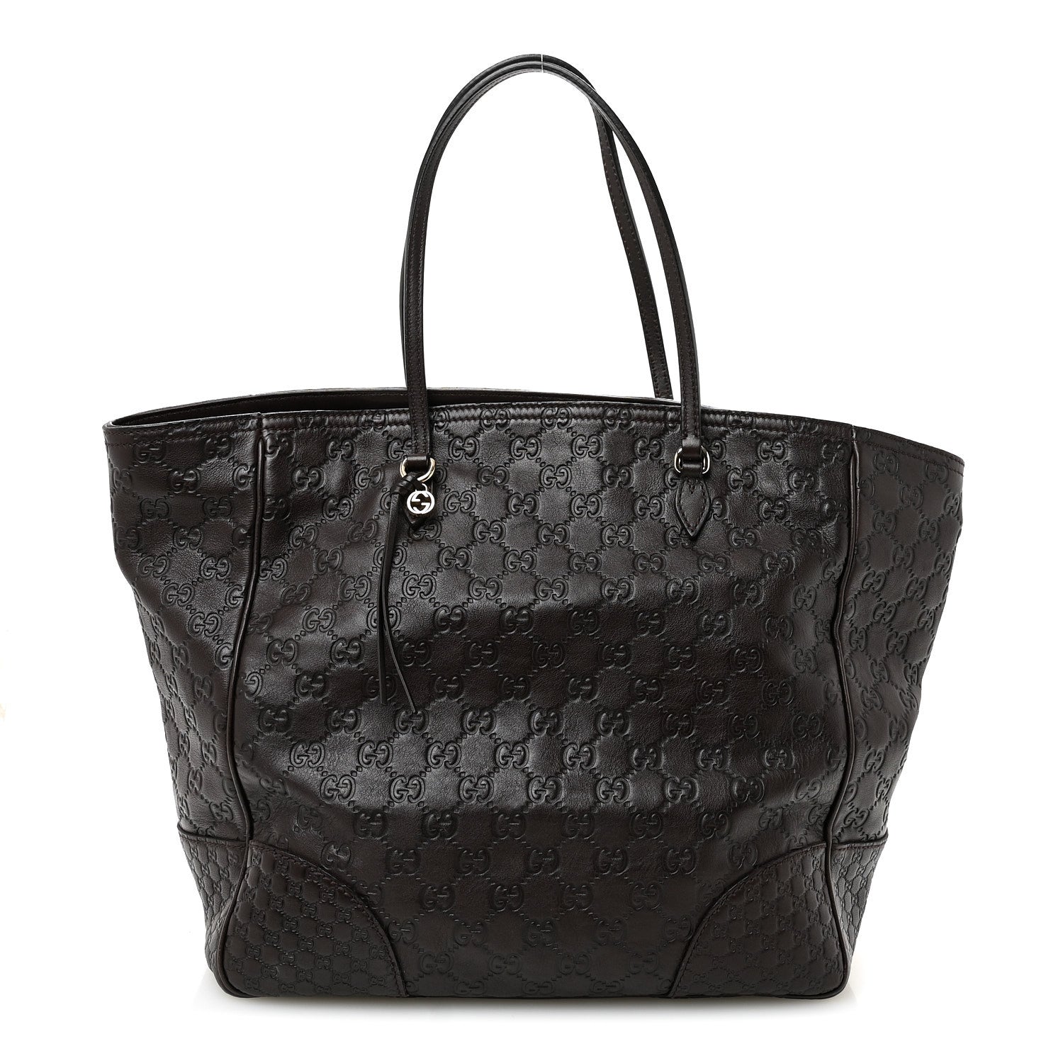 Guccissima Medium Bree Zippered Tote Chocolate