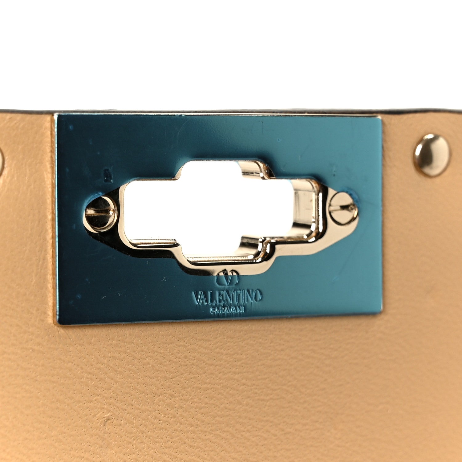 Nappa Medium Rockstud Spike Shoulder Bag Soft Noisette