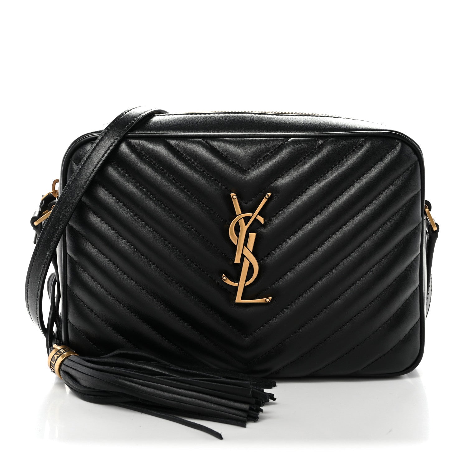 Calfskin Matelasse Monogram Lou Camera Bag Black