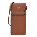 Calfskin Phone Pouch With Flap Tan