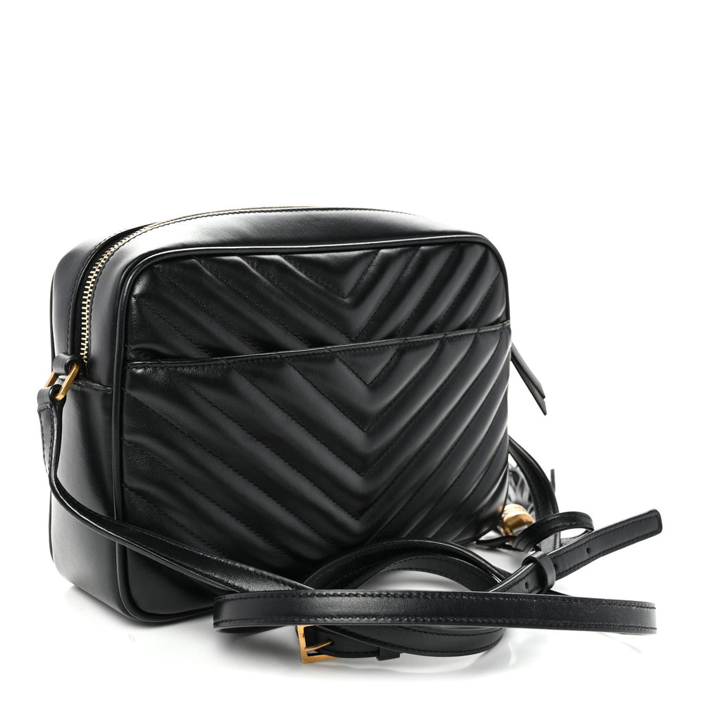 Calfskin Matelasse Monogram Lou Camera Bag Black