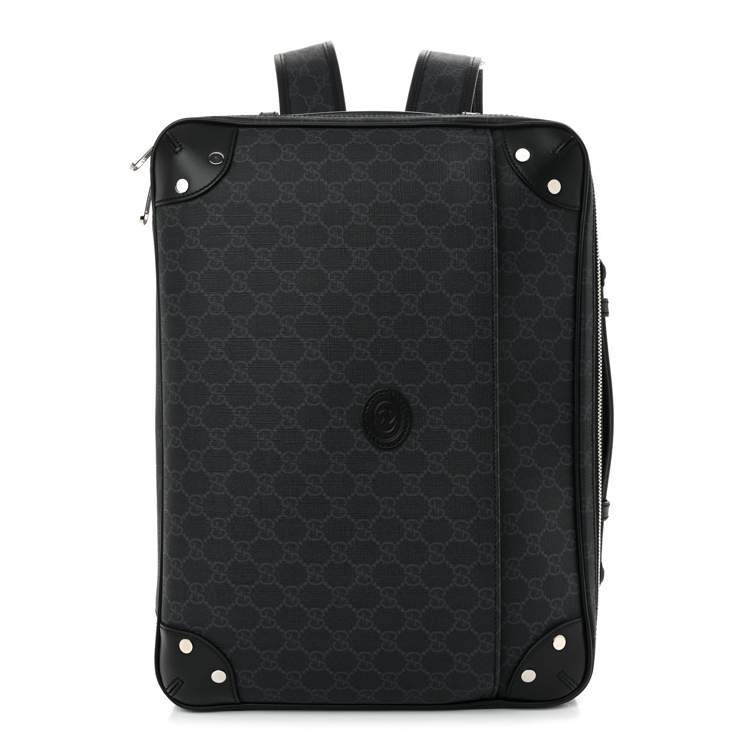 GG Supreme Monogram Briefcase Backpack Black Grey