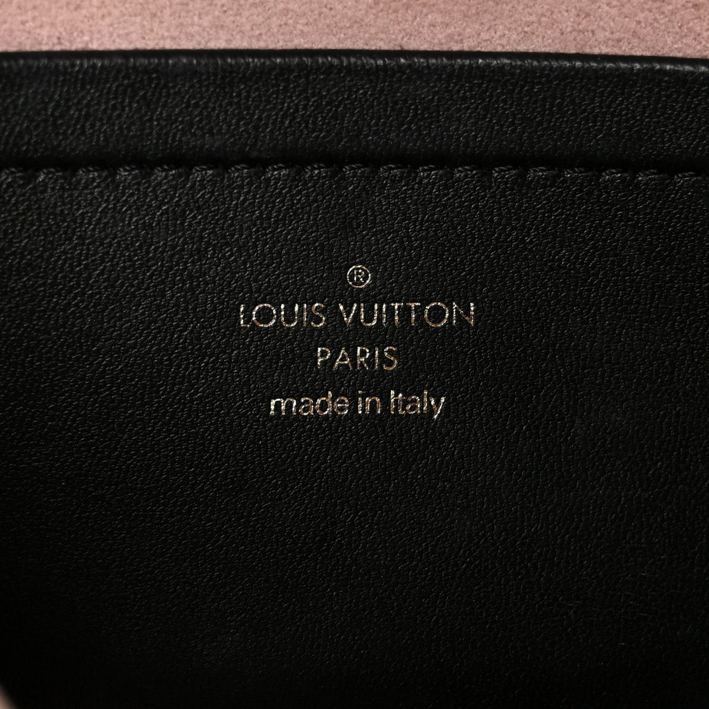 Lambskin Embossed Monogram Pochette Coussin Black