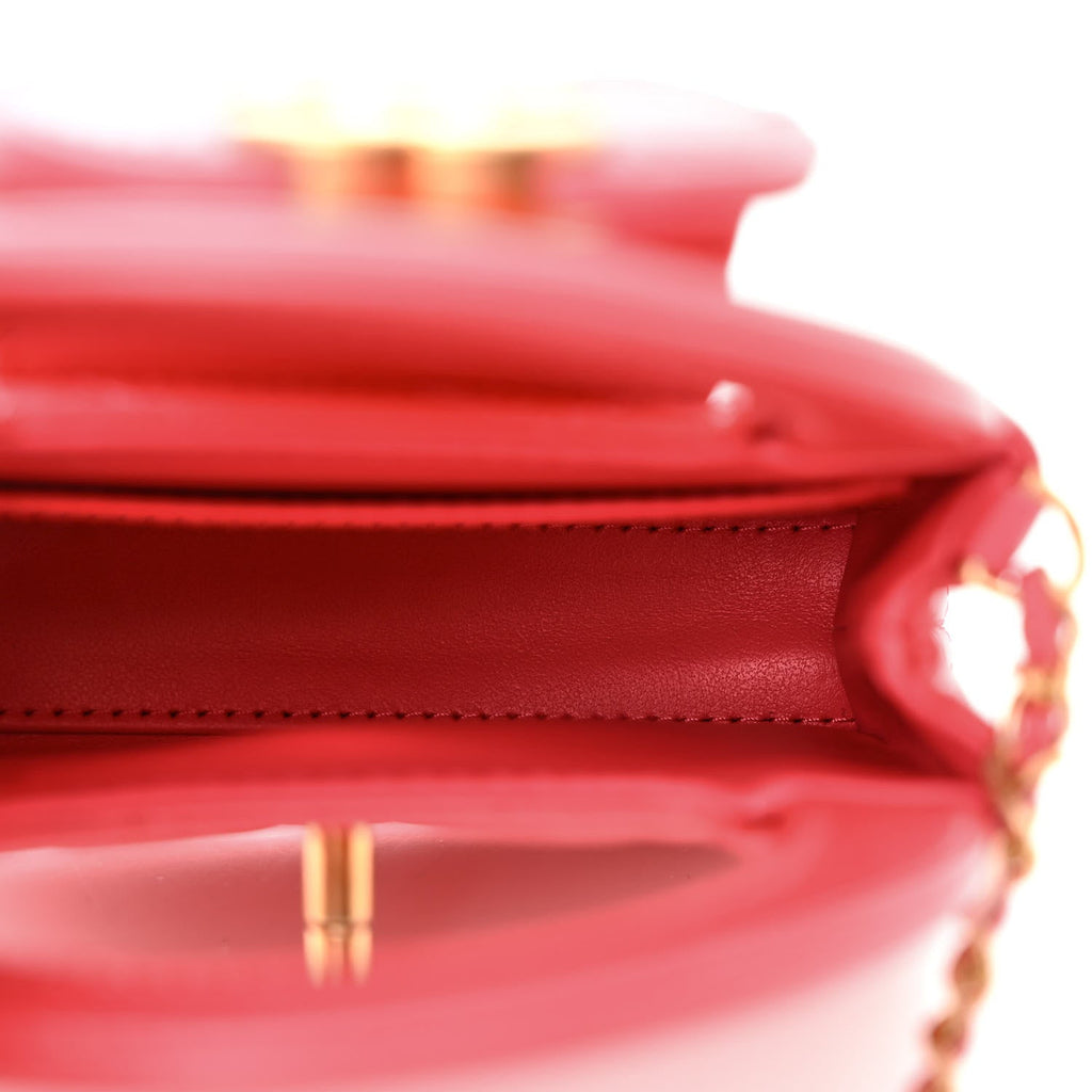 Shiny Aged Calfskin Quilted Mini Nano Kelly Shopper Dark Pink