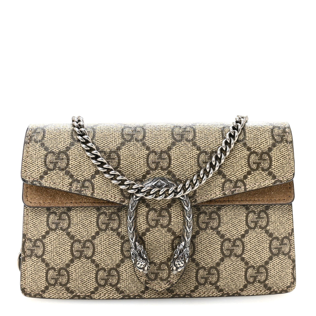 GG Supreme Monogram Super Mini Dionysus Shoulder Bag Taupe