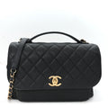 Caviar Quilted Large Business Affinity Flap Black