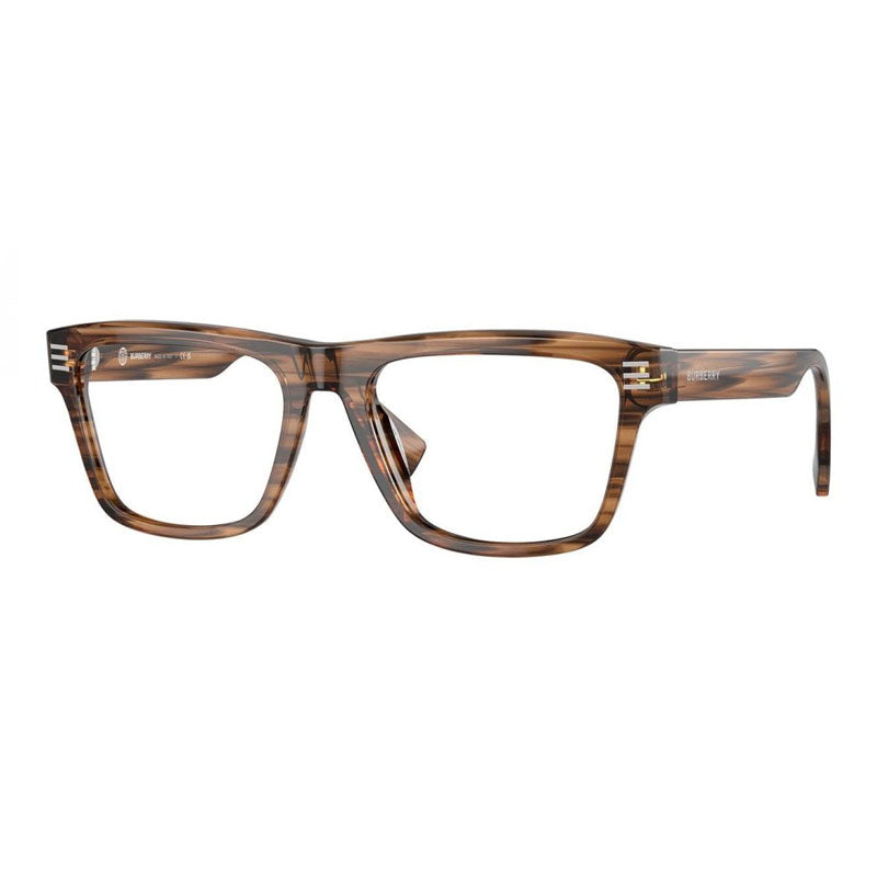 Burberry Eyeglasses Square Full Rim, Green Frame and Clear Demo Lenses Lens BE23874098