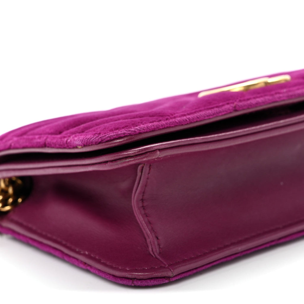 Velvet Matelasse GG Marmont Mini Bag Fuchsia Violet Cyclamen