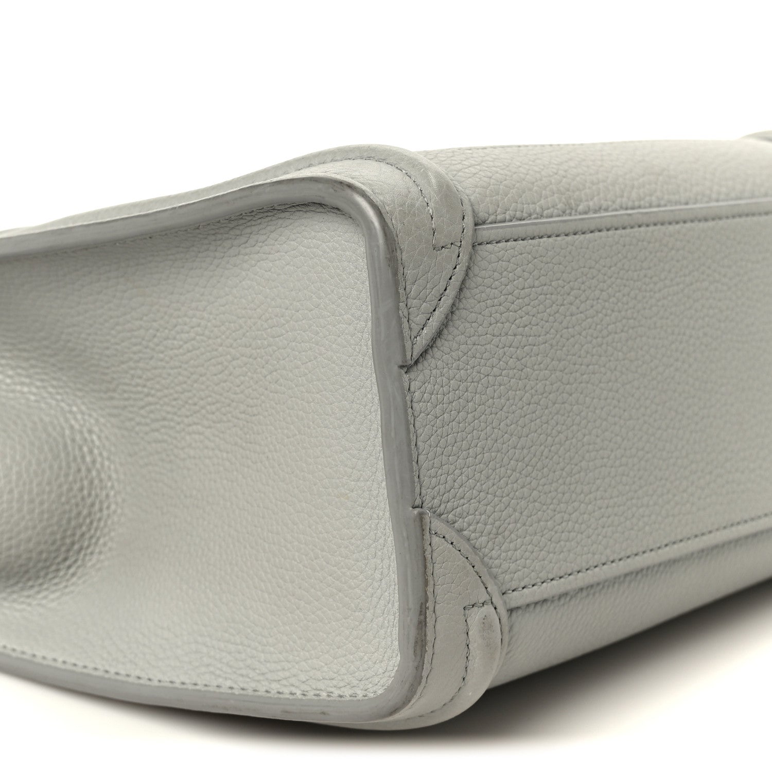 Drummed Calfskin Nano Luggage Pearl Blue