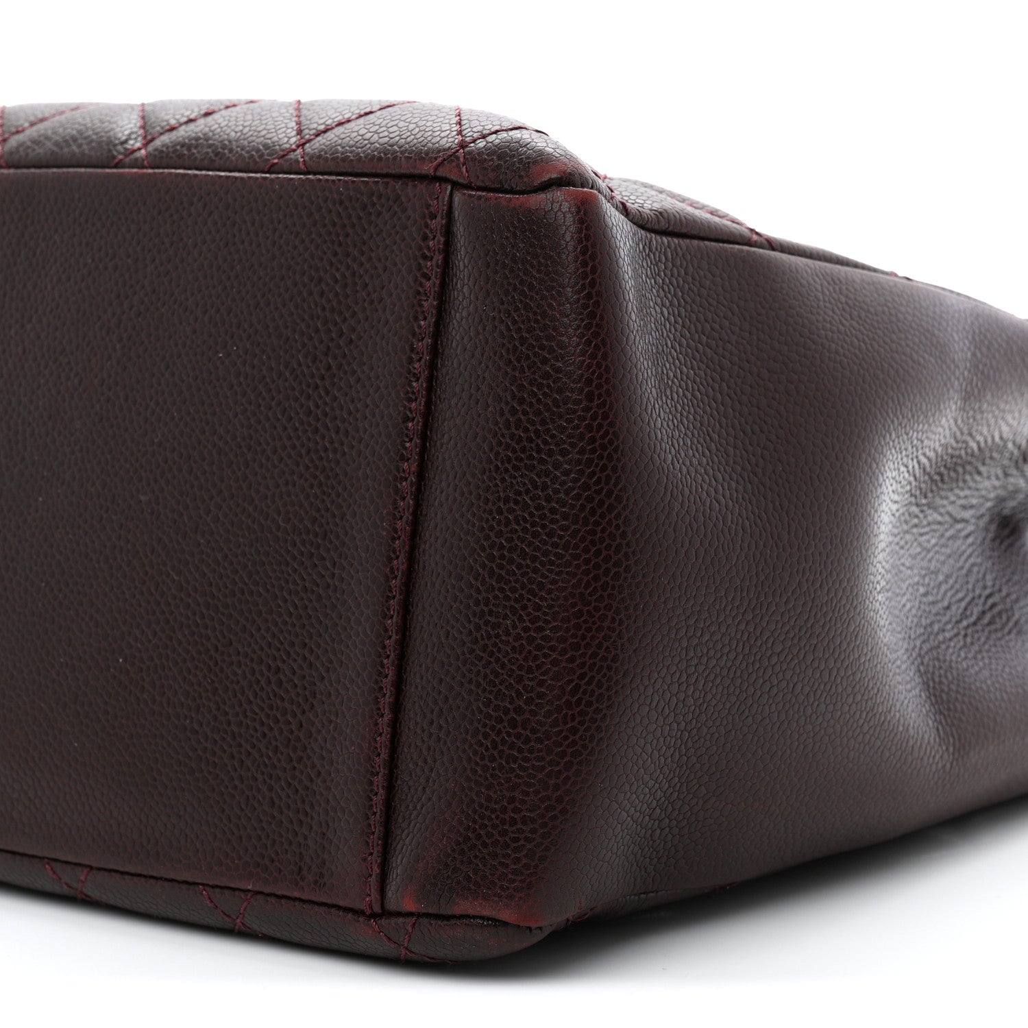 Caviar Quilted Grand Shopping Tote GST Dark Bordeaux