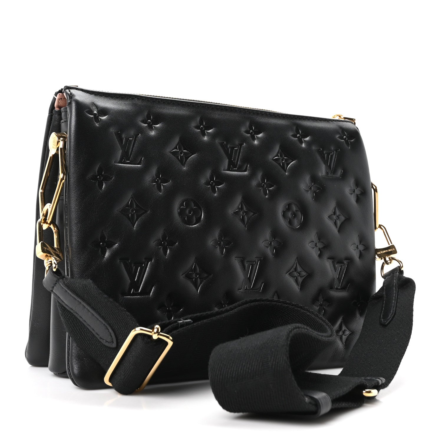 Lambskin Embossed Monogram Coussin PM Black