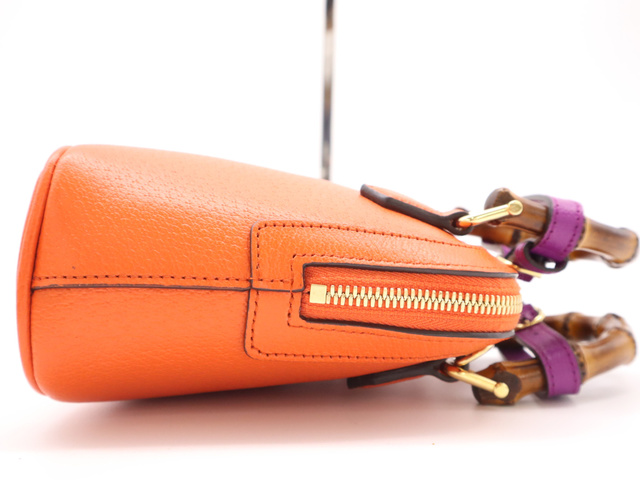 Gucci Diana Nm Bamboo Handle Tote Leather Orange Leather Handbag (Authentic  )