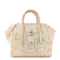 Snakeskin Mini Lock Antigona Shoulder Bag Dusty Gold