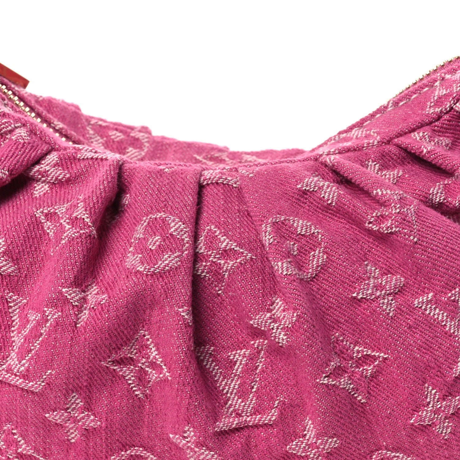 Monogram Denim Pochette Valley Fuchsia