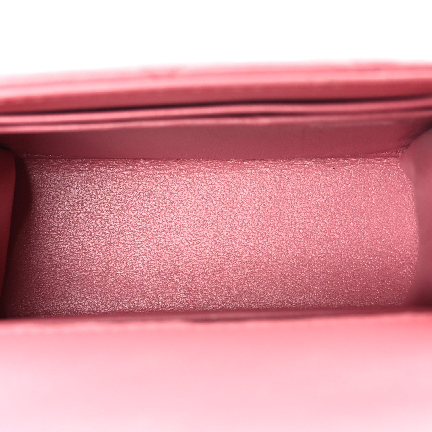 Lambskin Quilted Top Handle Clutch With Chain Pink