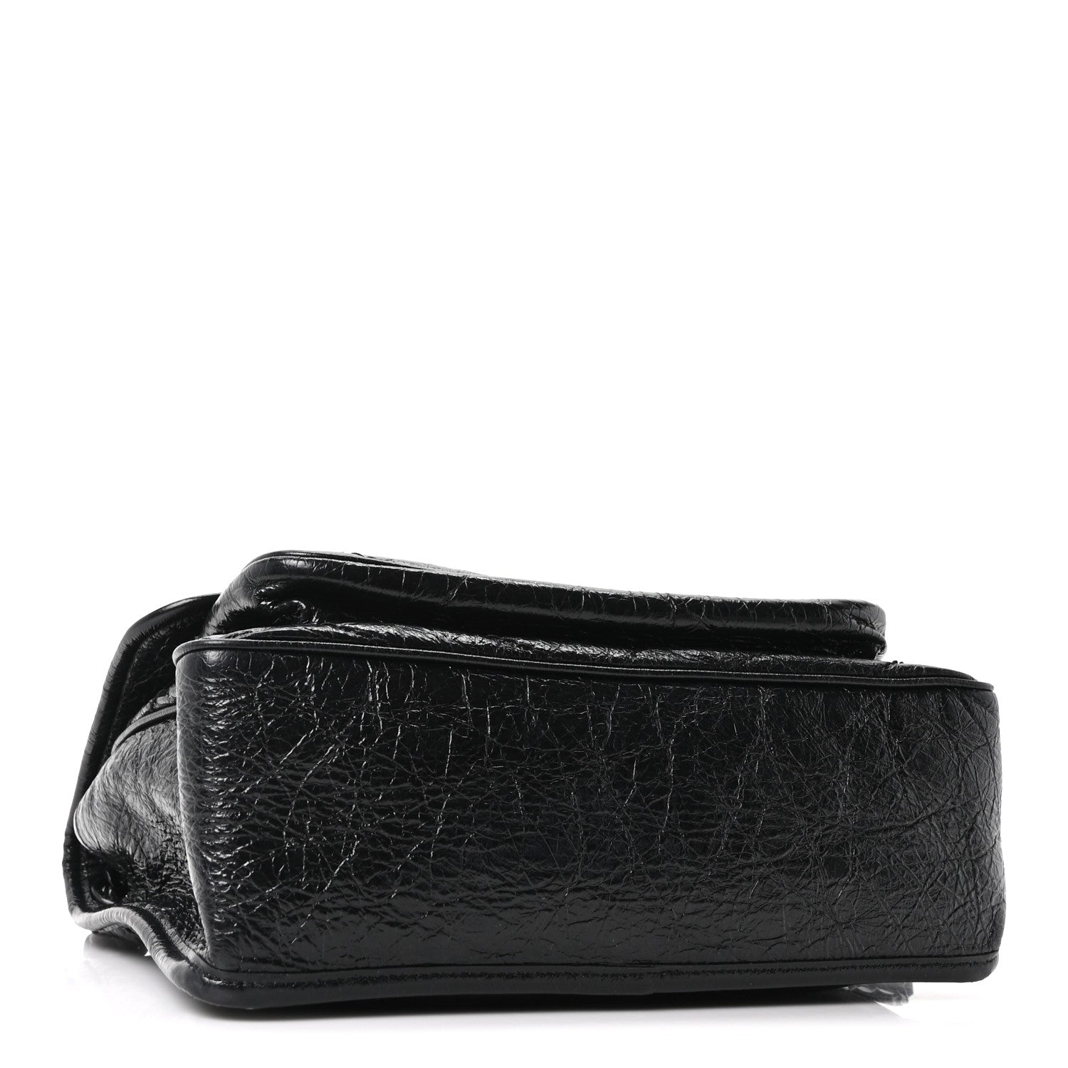 Crinkled Calfskin Matelasse Monogram Medium Niki Chain Satchel Black