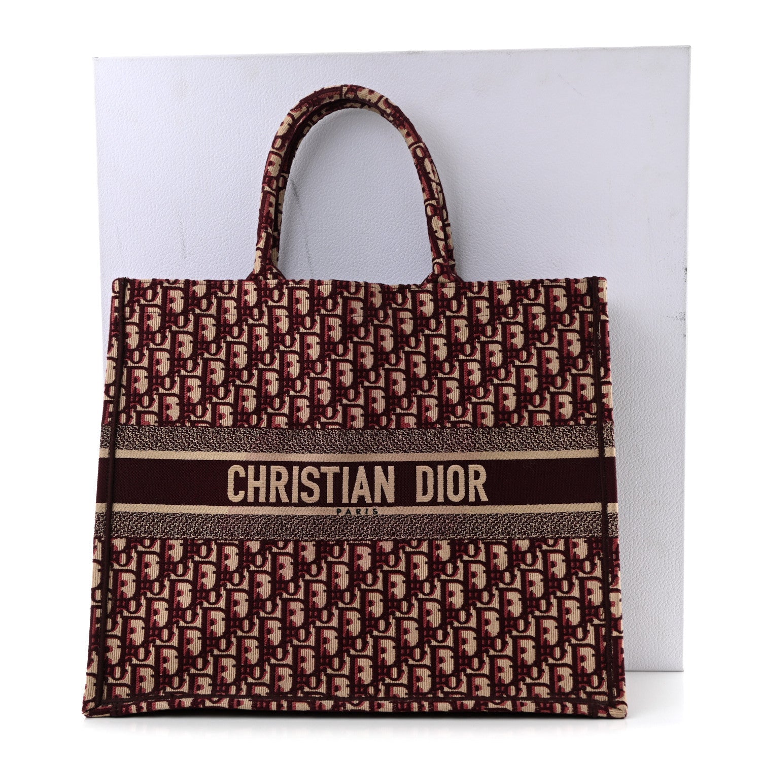 Oblique Large Book Tote Burgundy Multicolor