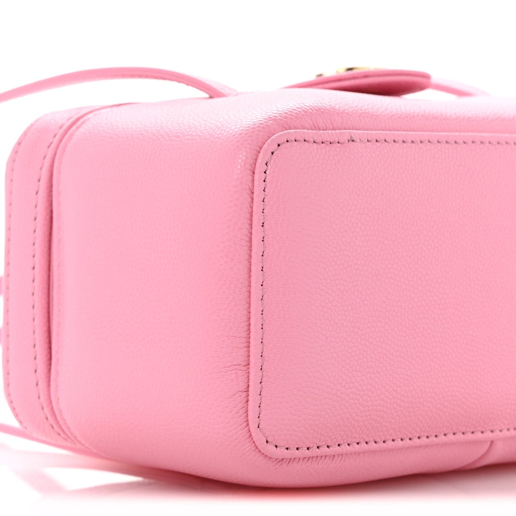 Shiny Caviar Preppy Coco Long Vanity With Strap Rose