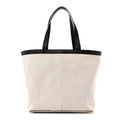Canvas Mix Nappa Intrecciato Medium Flip Flap Tote Natural Fondant