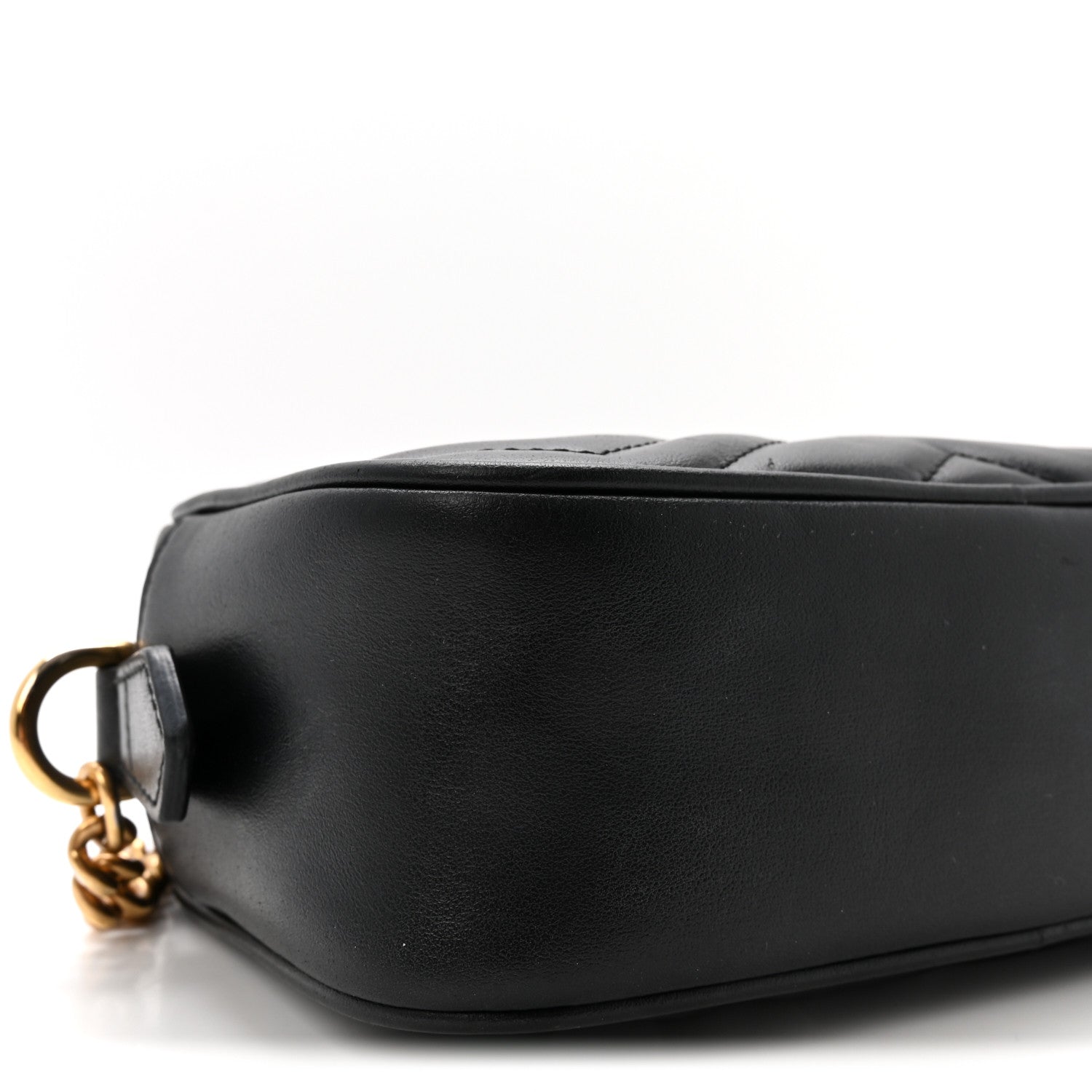 Calfskin Matelasse Mini GG Marmont Chain Shoulder Bag Black
