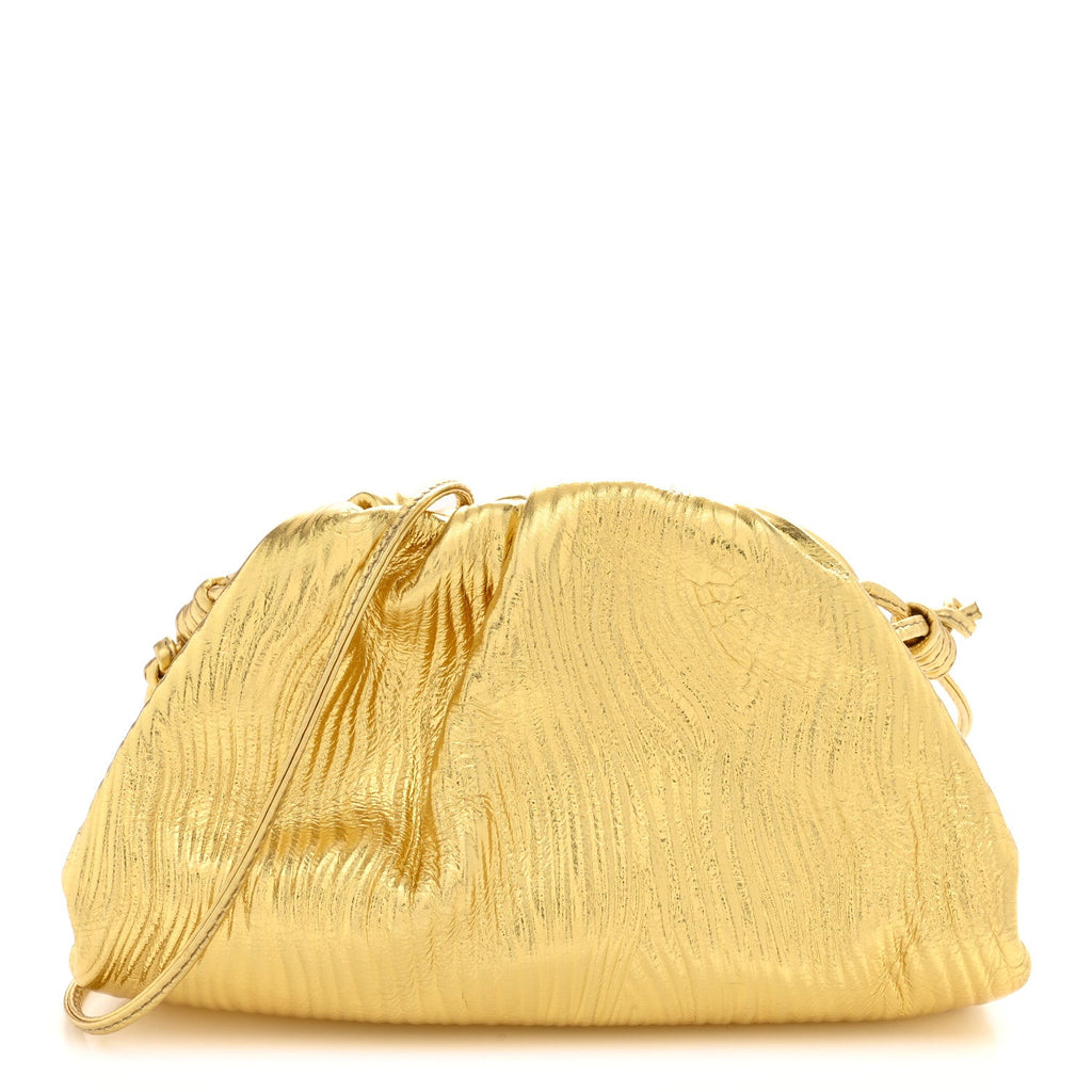 Metallic Bark Calfskin The Mini Pouch Gold