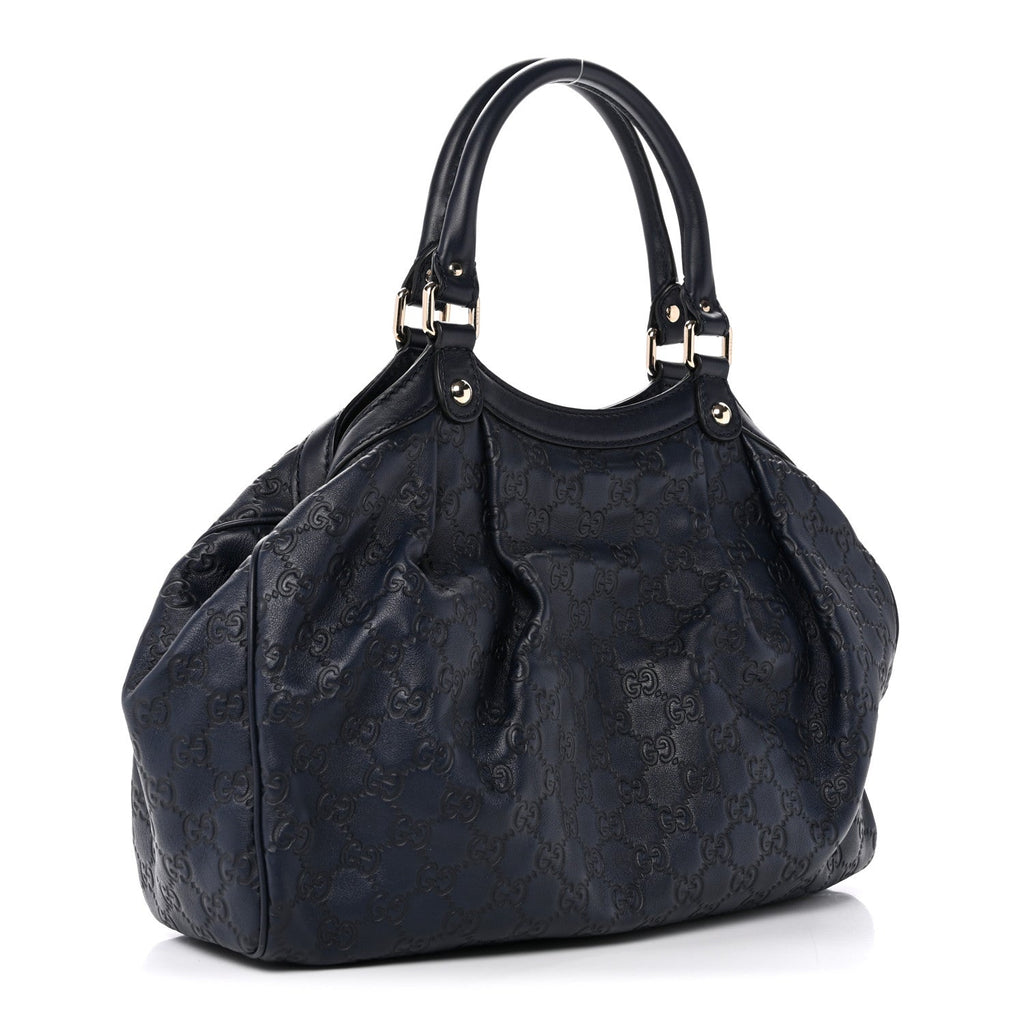 Guccissima Medium Sukey Tote Navy