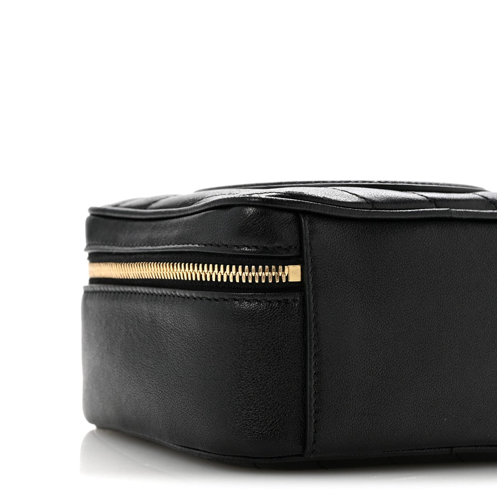 Sakai Be Green Calfskin Diagonal Stitched Blondie Top Handle Bag Black