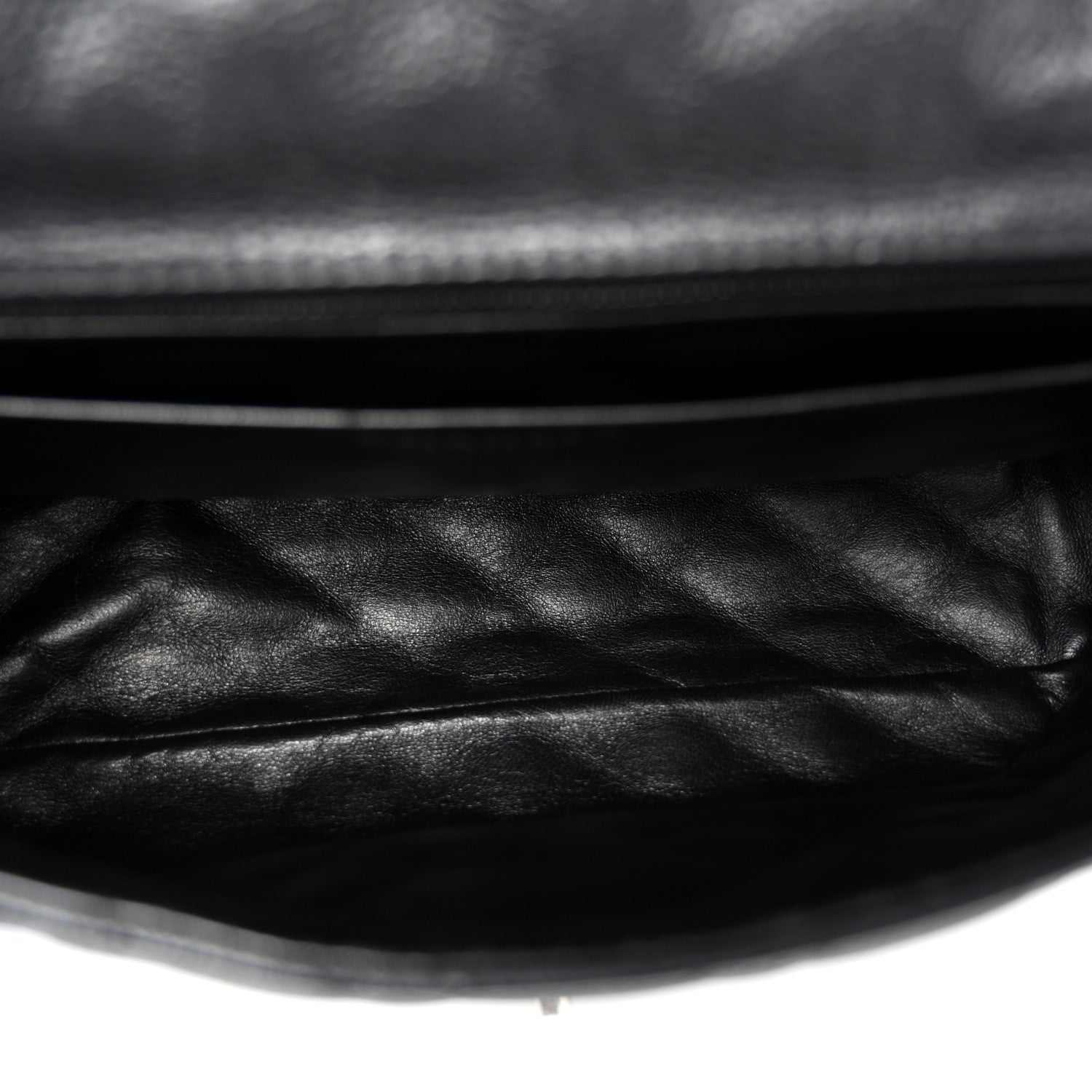 Washed Caviar Quilted Maxi Single Flap Black