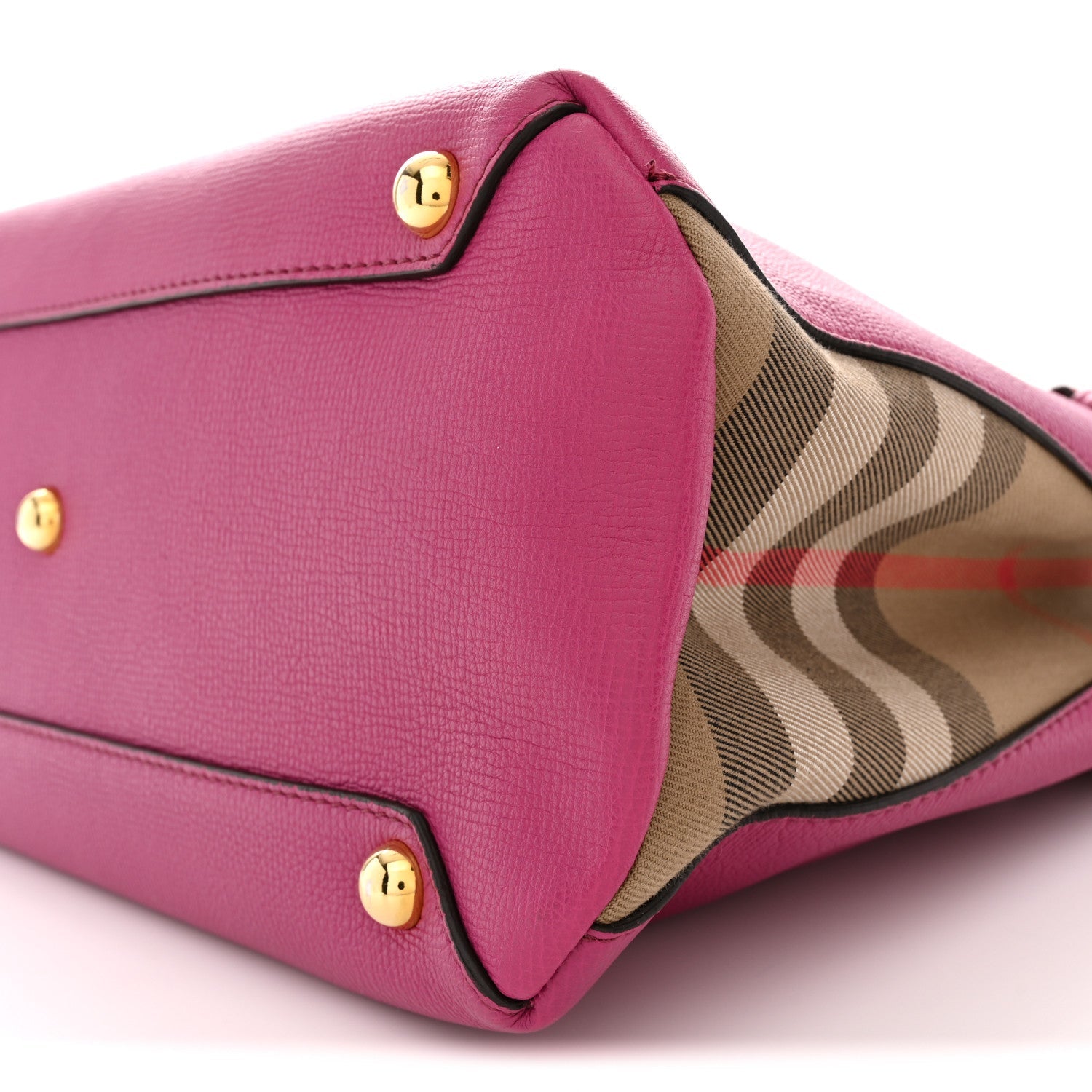 Grainy Calfskin House Check Medium Banner Tote Brilliant Fuchsia