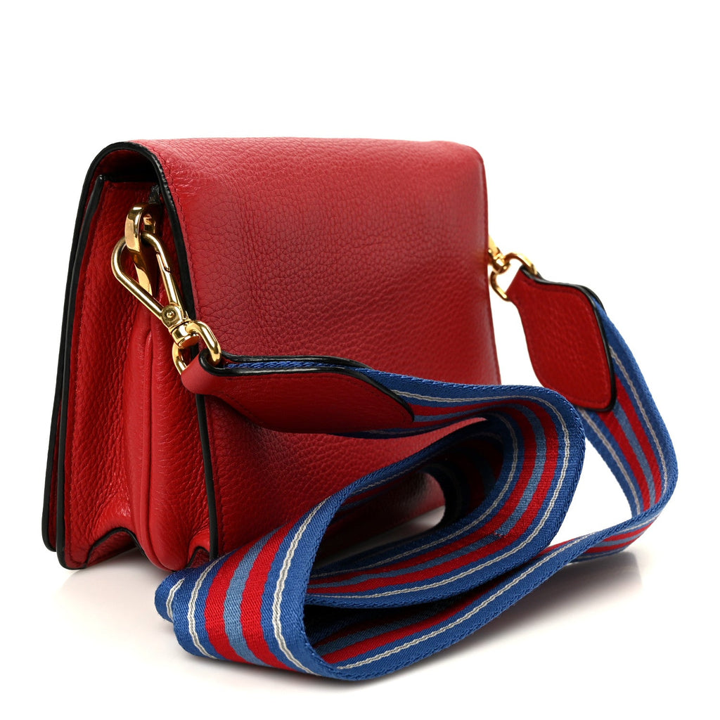 Vitello Daino Flap Crossbody Rosso