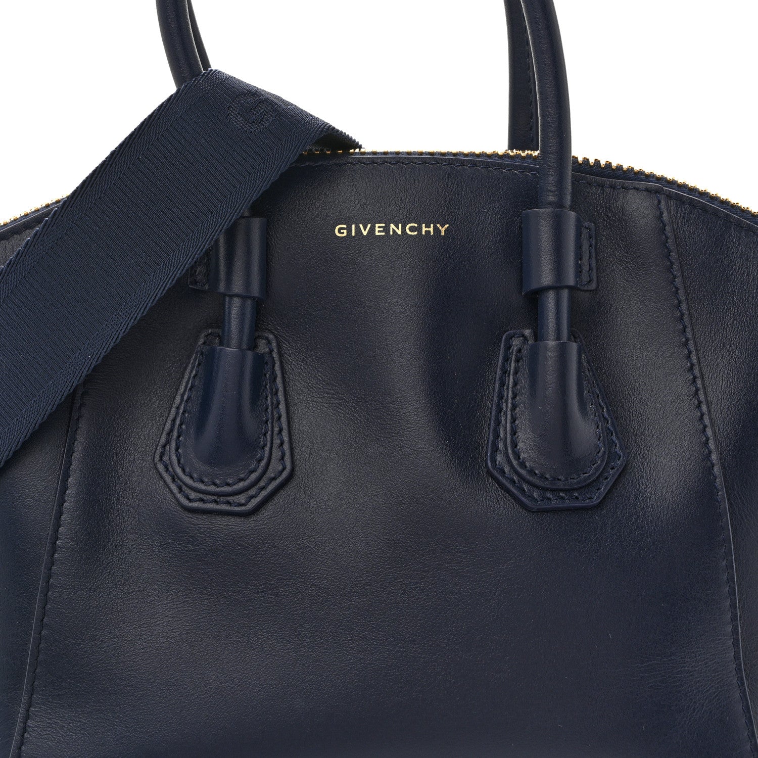 Box Calfskin Mini Sport Antigona Top Handle Bag Navy