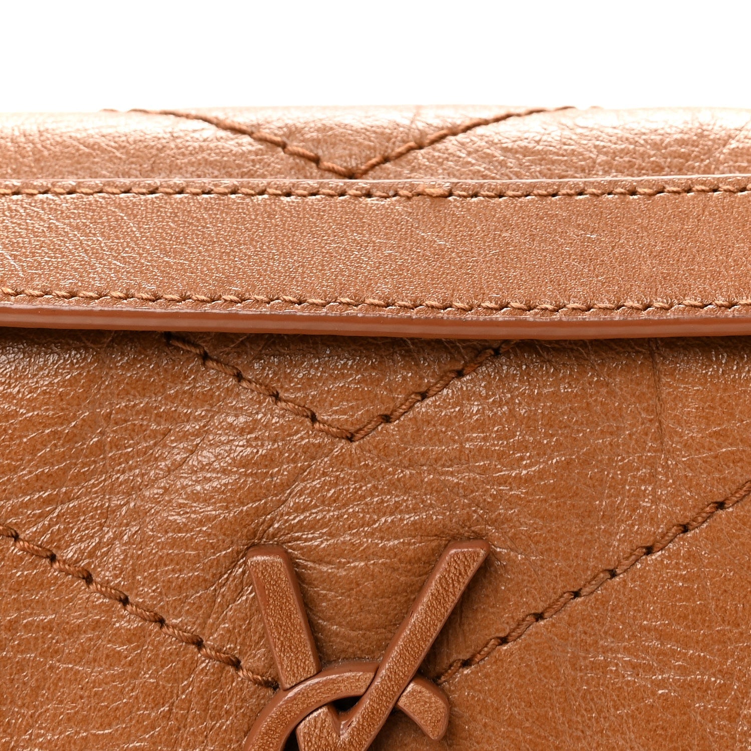 Crinkled Calfskin Matelasse Monogram Baby Niki Chain Satchel Light Caramel