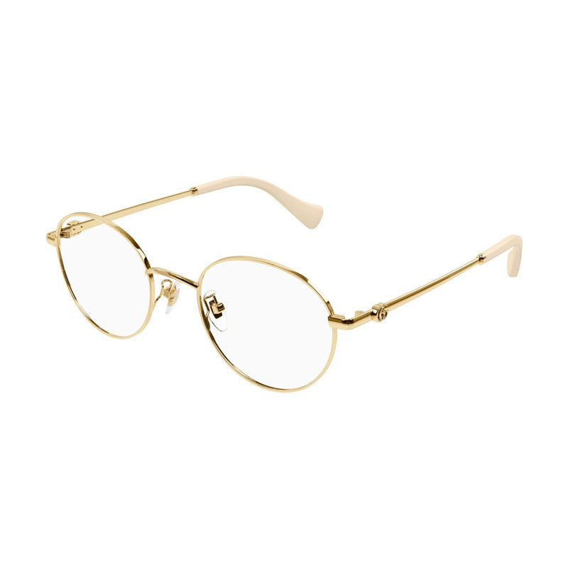 Gucci Eyeglasses Square Full Rim, Gold Frame and Clear Demo Lens Lens GG1472OJ001