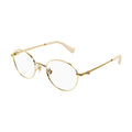 Gucci Eyeglasses Square Full Rim, Gold Frame and Clear Demo Lens Lens GG1472OJ001