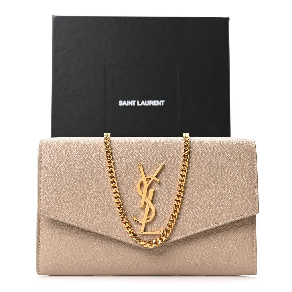 Grain De Poudre Monogram Uptown Chain Wallet Dark Beige